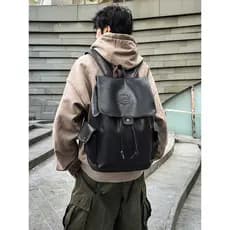 Retro mochila masculina novo estilo Casual mochila de viagem grande capacidade couro estudante universitário mochila com