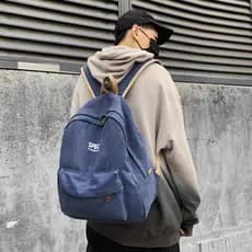 Mochila masculina estilo Hong Kong, bolsa de viagem Casual de lona de grande capacidade para estudantes universitários,