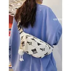 Bolsa mensageiro feminina Casual 2024 novo estilo bonito saco de peito ombro pequena mochila nicho esportes cintura saco