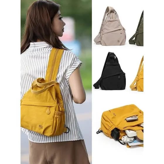 Masha família novo estilo All-Match multifuncional senhoras mochila saco de peito náilon pano saco do mensageiro leve mo