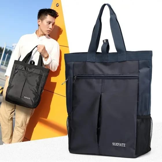 Bolsa de arquivo masculina maleta portátil A4 informações bolsa de ombro grande capacidade negócios Casual bolsa de lona