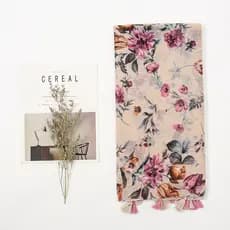 Novo estilo primavera verão algodão linho cachecol borla xale literário verão impressão All-Match algodão linho cachecol