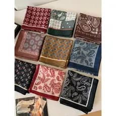 Japonês Retro arte estilo caju flor lenço de seda feminino algodão linho estilo fino lenço quadrado High-End moda All-Ma