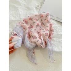 Coreano preguiçoso estilo Pastoral Floral cachecol feminino primavera verão fino Retro All-Match literário lenço quadrad