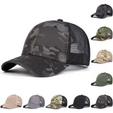 Verão camuflagem malha boné fino grande circunferência da cabeça chapéu masculino versão coreana na moda de secagem rápi