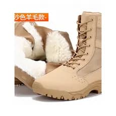 Botas de algodão táticas de inverno masculinas de lã espessada antiderrapante absorção de choque ao ar livre Ultra @-