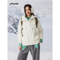 Phenix Phoenix PRIMALOFT Jaqueta impermeável de algodão quente feminina Jaqueta à prova de vento Jaqueta três em um