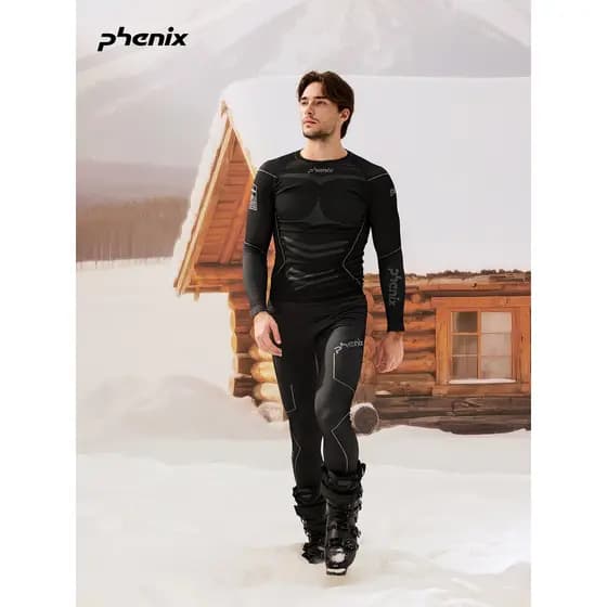 Conjunto de roupa íntima funcional de secagem rápida masculina Phenix Phoenix National Team Series meia-calça quente de