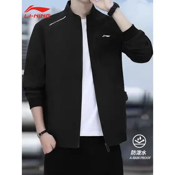 Li Ning jaqueta esportiva masculina primavera outono 2026 novo estilo gola alta blusão Cardigan jaqueta à prova de vento