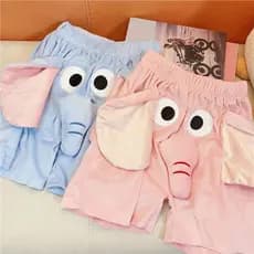 Calças masculinas elefante nariz rangido Shorts meninos roupa interior quatro cantos Plus Size nariz de porco presente e