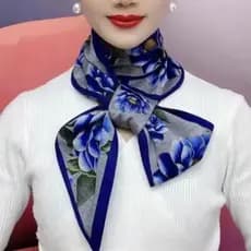 [Estilo de venda quente do influenciador] Primavera outono colorido flor rosqueada algodão antigo rima cachecol tira lon