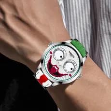Relógio de palhaço russo masculino genuíno conjunto masculino estudante na moda tecnologia preta cinto criativo à prova