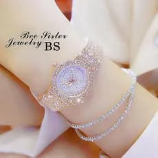 [Pulseira grátis ao colocar um pedido] Genuíno novo estilo Gypsophila relógio feminino cheio de diamantes moda mostrador