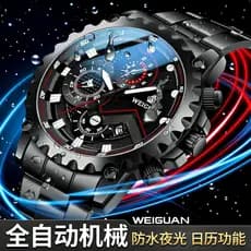 Relógio automático suíço masculino à prova d'água calendário luminoso Design mecânico moderno mostrador grande relógio d