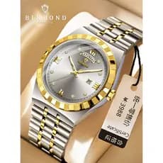 Binbang relógio masculino marca duplo calendário negócios luminoso moda à prova dwaterproof água relógio masculino estud