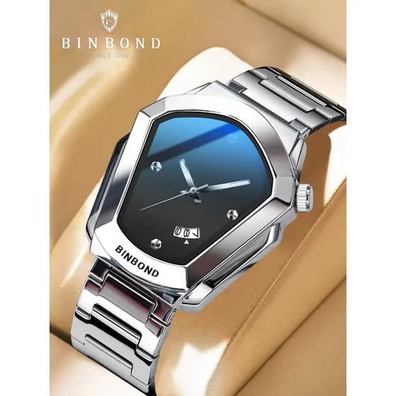 BINBOND2025 Novo conceito relógio masculino luminoso à prova d'água negócios moda relógio de quartzo relógio de pulso em