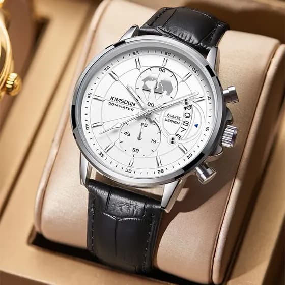 Cross-Border Kingston marca relógio de pulso masculino multifuncional à prova dwaterproof água relógio de quartzo moda m