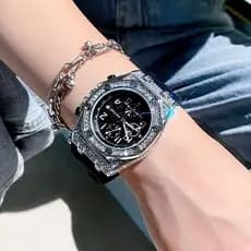 Charlie mesmo estilo relógio masculino multifuncional cronometragem relógio High-End diamante Gypsophila juventude estud