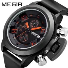Nova venda quente Megel genuíno multifuncional relógio masculino esportes fita de Silicone à prova dwaterproof água cale