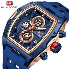 MINI FOCUS Marca Relógio Pista Estilo Esportivo Barril Relógio Masculino Espelho Curvo Oco Relógio Masculino 0473
