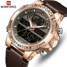 NAVIFORCE 9164 Relógio masculino estudante moderno relógio esportivo mostrador grande Display duplo relógio eletrônico d