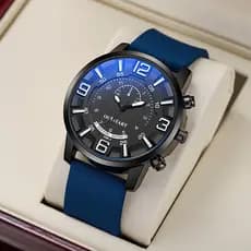 Relógio masculino transfronteiriço Casual tridimensional Digital estudante exame cinto de vidro azul relógio de Silicone