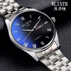 WLISTH WLISTH Relógio masculino casal relógio luminoso à prova d'água não mecânico relógio de quartzo de vidro azul
