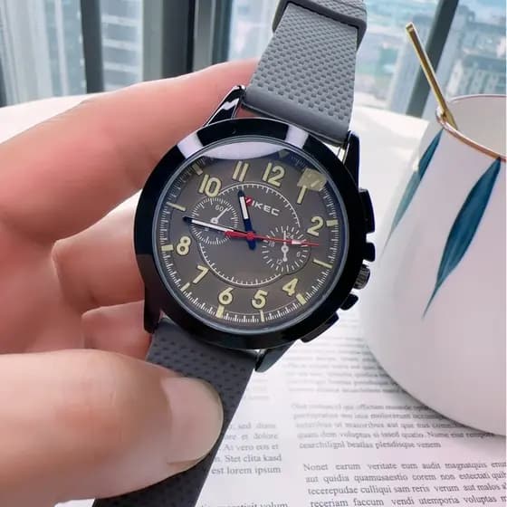 Relógio esportivo masculino Silicone placa grande relógio de pulso de quartzo estilo estudante Casual simples relógio su
