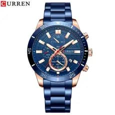 Relógio de quartzo masculino calendário relógio masculino relógio de seis ponteiros com pulseira de aço relógio empresar