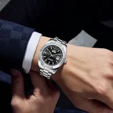 Relógio masculino relógio masculino marca suíça automático não mecânico relógio masculino negócios à prova dwaterproof á