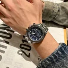 Retro quadrado relógio masculino negócios multifuncional esportes personalidade banda de aço calendário luminoso relógio