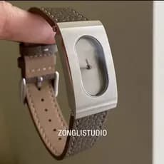 Novo estilo relógio feminino luz luxo moda nicho High-End caixa de aço retangular pulseira de couro ins senhoras relógio