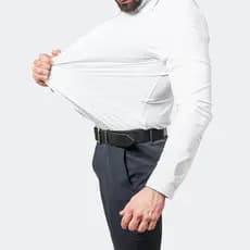 Camisa masculina de manga comprida elástica de quatro lados, sem ferro, seda, comércio exterior, transfronteiriça, Amazo