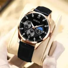 Moda azul vidro masculino relógio de negócios pulseira de aço relógio de quartzo multifuncional escala Digital relógio d