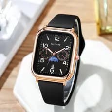 24 novo estilo de produto moda masculina feminina relógio nicho High-End estudante fita retangular calendário relógio de