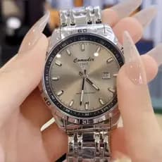 Relógio de movimento automático masculino genuíno lua visitante High-End cinza sentido mecânico à prova dwaterproof água