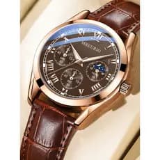 Multifuncional moda negócios relógio de pulso masculino novo estilo High-End relógio masculino cinto quartzo comércio ex