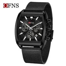 OFNS relógio de pulso de quartzo à prova d'água cronógrafo seis ponteiros relógio masculino de negócios calendário barri