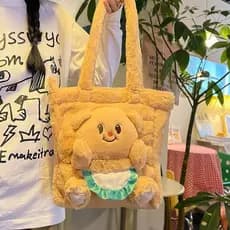 Bonito urso dos desenhos animados peludo bolsa de ombro bolsa 2025 novo estilo periférico grande capacidade Commuter moc