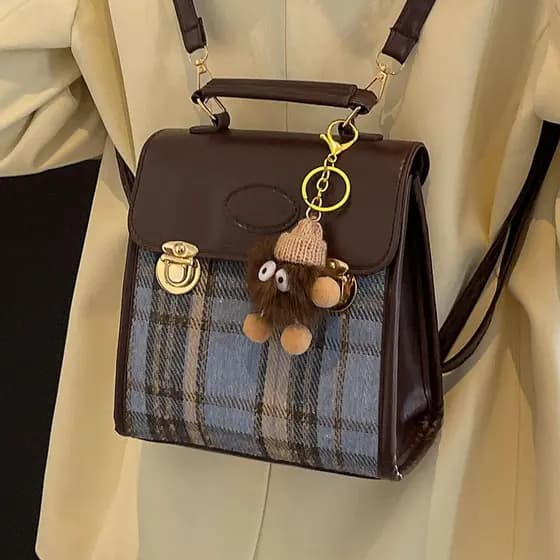 High-End nicho mochila feminina 2025 novo estilo na moda saco do mensageiro Retro All-Match bolsa de ombro feminina