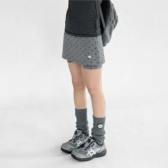 Menina quente Polka Dot saia feminina verão pequena saia curta cintura alta Casual esportes Hip saia Anti-reflexo Culott