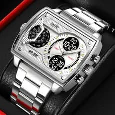 Dominador três movimentos multifuncional masculino quadrado grande mostrador na moda moda masculina feminino luminoso à