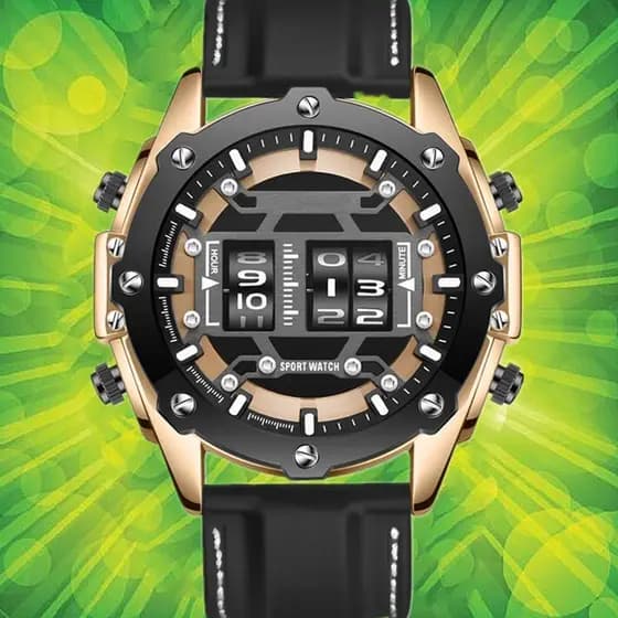 2024 novo estilo preto tecnologia rolo mecânico criativo rotativo conceito relógio masculino à prova dwaterproof água lu
