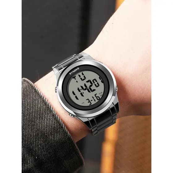 Moda liga cinta relógio masculino multifuncional à prova dwaterproof água luminosa estudante relógio eletrônico função c