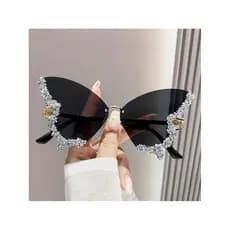 2025 óculos de sol borboleta cravejado de diamantes feminino na moda versão coreana High-End temperamento quadrado rosto