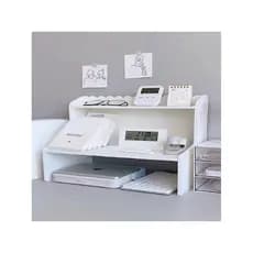 Rack de armazenamento de mesa aumentado de camada dupla dormitório escritório ins estilo organizador de livros de cosmét