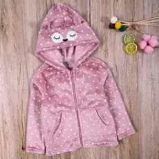 Comércio exterior europeu americano bebê menina primavera outono com capuz de manga comprida camisa de pelúcia com zíper