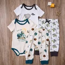 Comércio exterior europeu americano menino bebê primavera verão puro algodão de manga curta triângulo macacão Leggings c