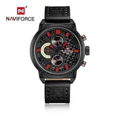 Naviforce Lead Watch masculino moderno cinto milanês relógio de pulso quartzo multifuncional relógio de três olhos 9068