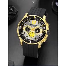 MEGIR MEGIR Réplica masculina moda esportiva fita de Silicone mostrador Panda de três olhos relógio de quartzo à prova d